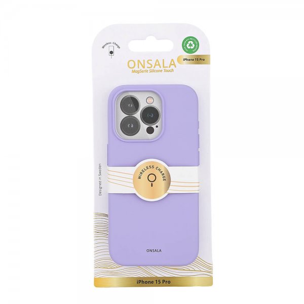 Onsala iPhone 15 Pro Skal Silicone Touch MagSeries Lila