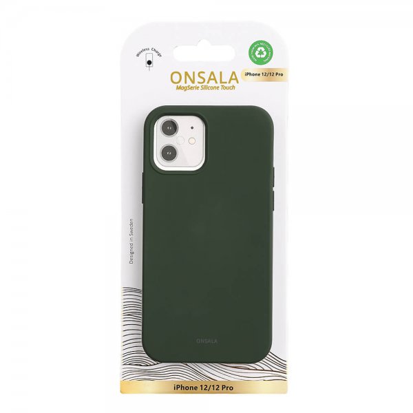 Onsala iPhone 12/iPhone 12 Pro Skal Silikonkänsla Olive Green