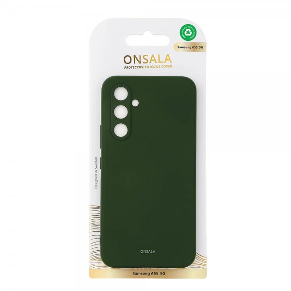 Onsala Samsung Galaxy A55 Skal Silikonkänsla Olive Green