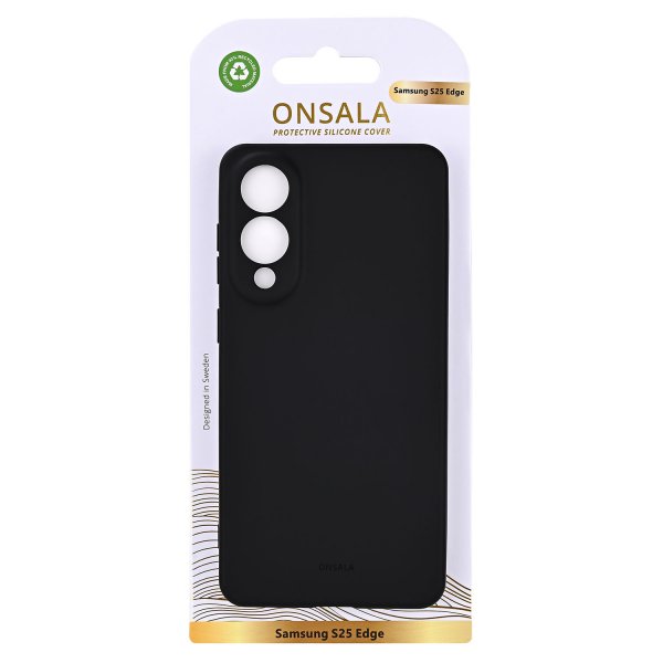 Onsala Samsung Galaxy S25 Edge Skal Silikonkänsla Svart