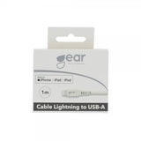 Gear Laddkabel Lightning till USB-A 1m MFI Vit