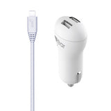 Gear Billaddare 2xUSB 2.4A Micro-USB Kabel 1m Vit