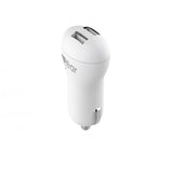 Gear Billaddare 2xUSB 2.4A Micro-USB Kabel 1m Vit