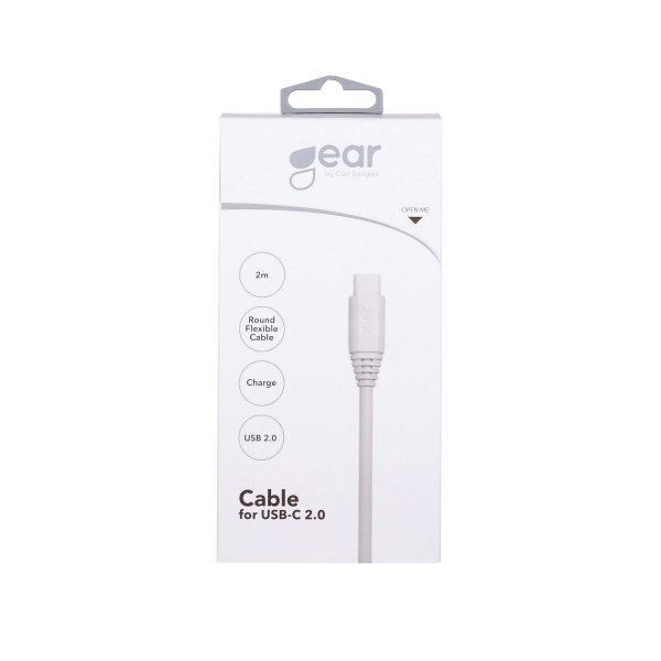 Gear Laddkabel USB-A till USB-C 2m Vit