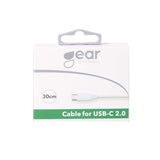 Gear Laddkabel USB-A till USB-C 0.3m Vit