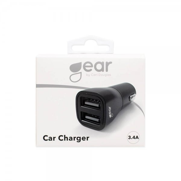 Gear Billaddare 2xUSB-A 3.4A Svart