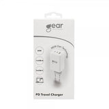 Gear Laddare GAN 2xUSB-C + 1xUSB-A PD 65W Vit