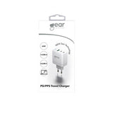 Gear Laddare GAN 2xUSB-C + 1xUSB-A PD/PPS 65W Vit