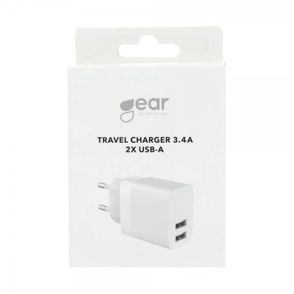 Gear Laddare 2xUSB-A 3.4A Vit