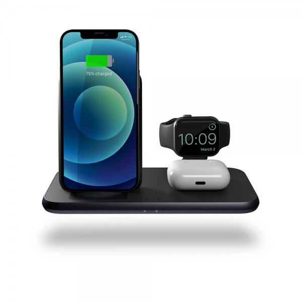 Zens 4 in 1 Stand+Watch Wireless Charger Aluminium Svart