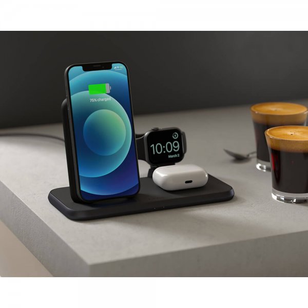 Zens 4 in 1 Stand+Watch Wireless Charger Aluminium Svart