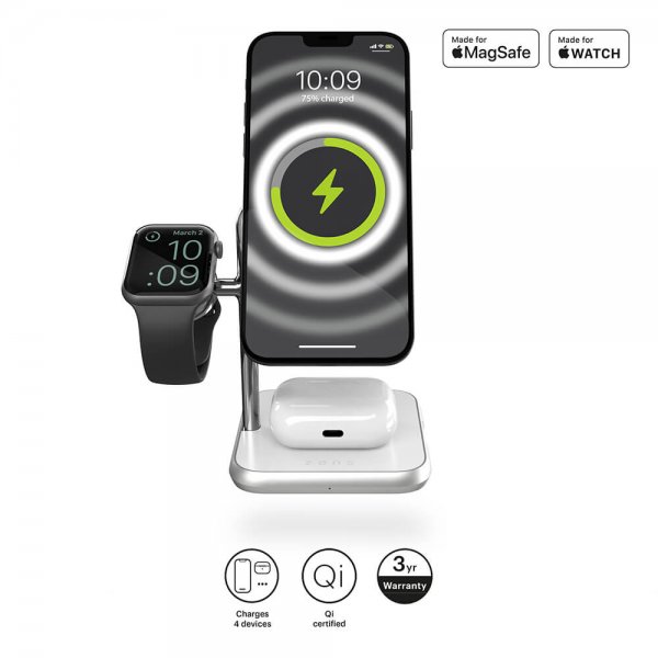Zens 4-in-1 MagSafe/Watch Wireless Charging Station Vit