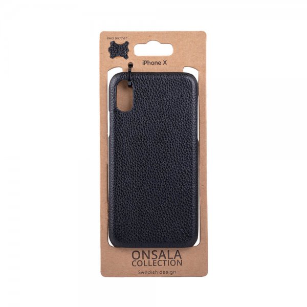 Onsala iPhone X/Xs Skal Äkta Läder Svart