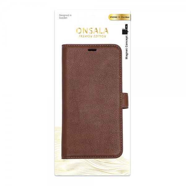 Onsala iPhone 11 Pro Max Fodral Äkta Läder Brun