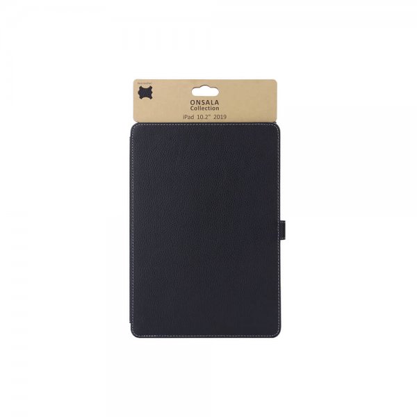 Onsala iPad 10.2 (gen 7/8/9) Fodral Äkta Läder Svart
