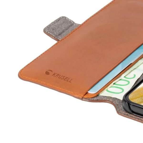 Krusell Samsung Galaxy S22 Plus Fodral Leather PhoneWallet Cognac