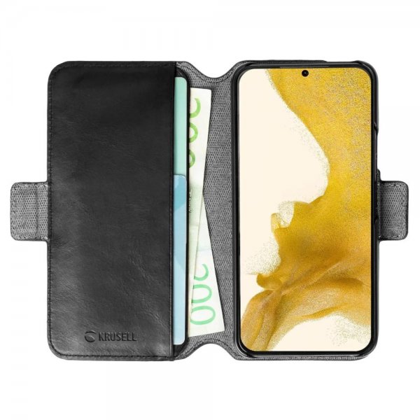 Krusell Samsung Galaxy S22 Fodral Leather PhoneWallet Svart