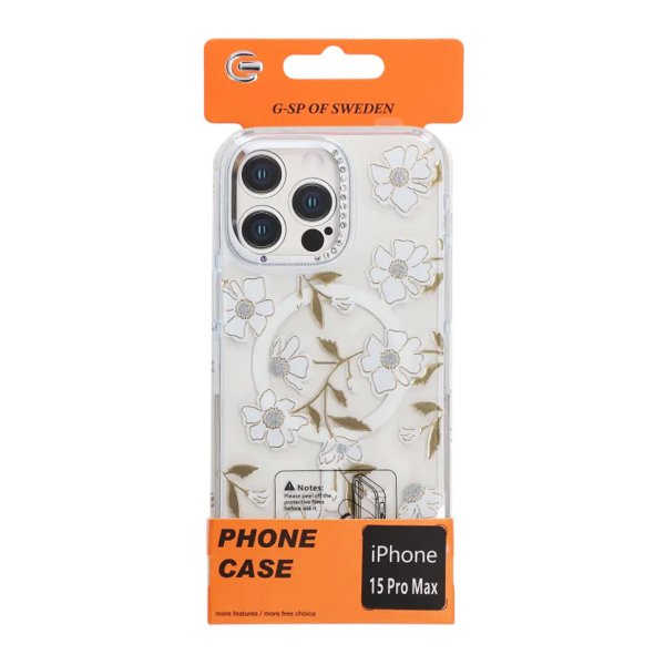 iPhone 15 Pro Max Skal Mönster MagSafe Blomkvistar