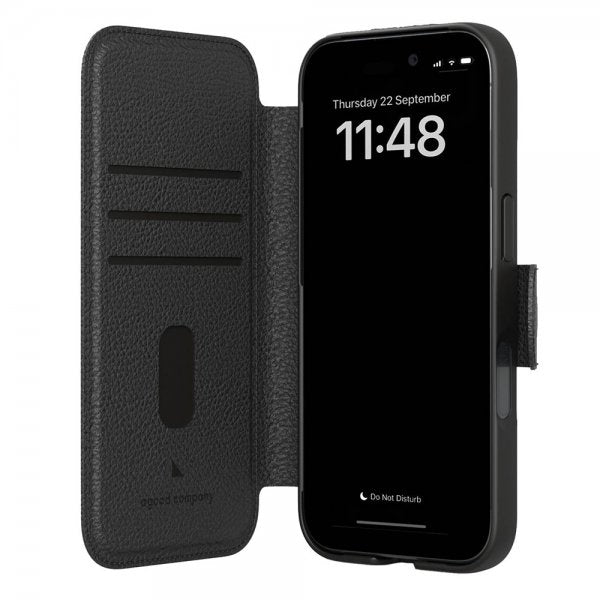 agood company iPhone 15 Fodral Cirkulärt Plånboksfodral Svart