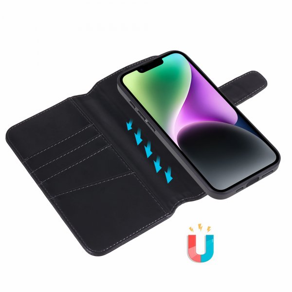 Nordic Covers iPhone 15 Plus Fodral MagLeather Raven Black