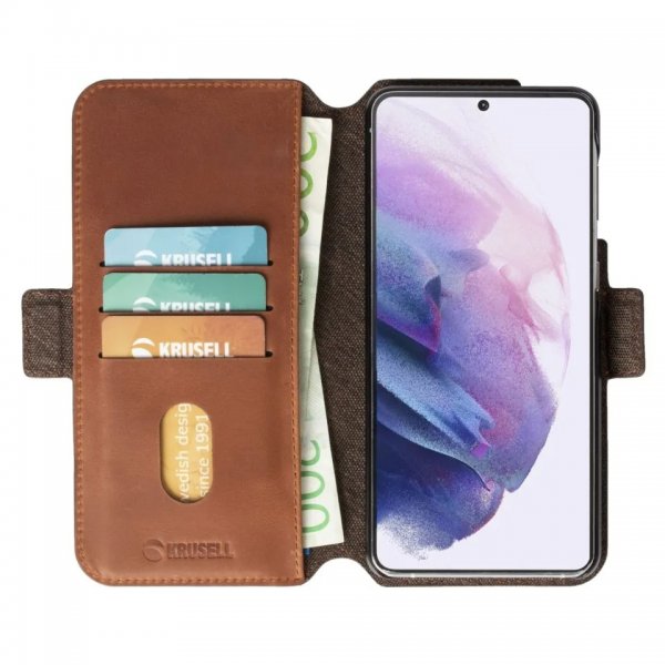 Krusell Samsung Galaxy S21 Fodral Sunne PhoneWallet Vintage Cognac