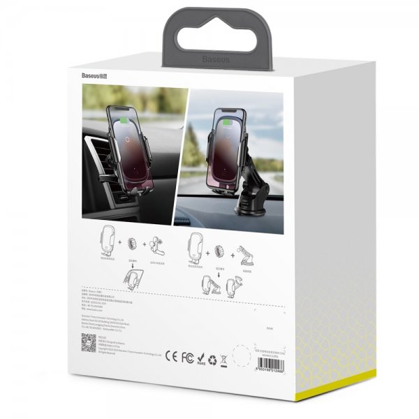 Baseus Bilhållare Light Electric Holder Wireless Charger