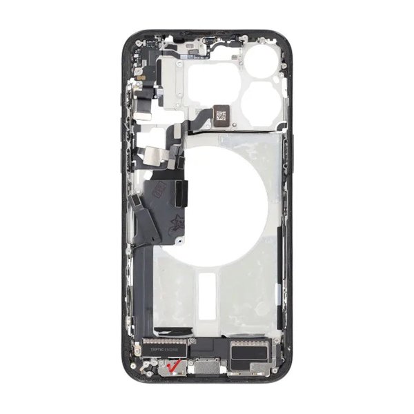 Mittenram med smådelar för iPhone 15 Pro Max - Svart Titan OEM