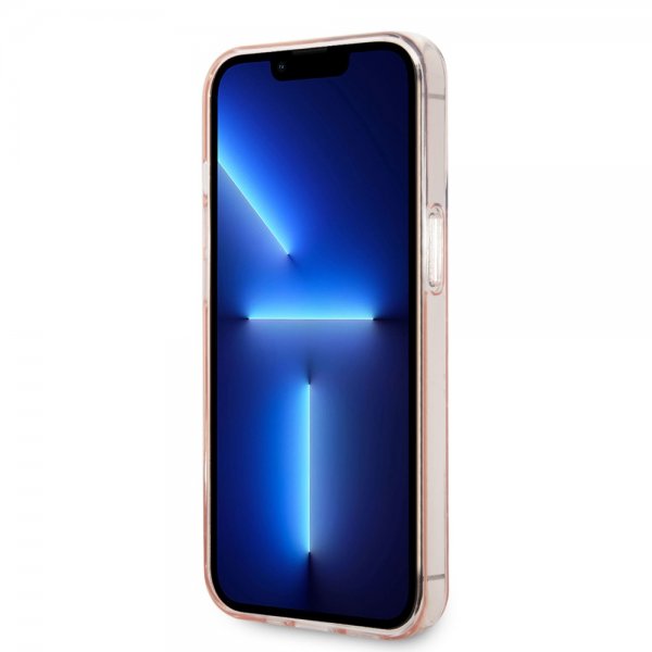 Karl Lagerfeld iPhone 14 Pro Skal Monogram Vertical Stripe Rosa