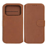 Rvelon iPhone 17 Pro Fodral 4 Kortfack Löstagbart Skal Brun