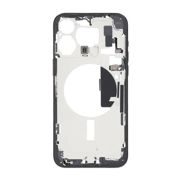 Mittenram med smådelar för iPhone 15 Pro Max - Svart Titan OEM