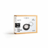 Fixed Apple AirTag Hållare Real Leather Keychain Case Svart