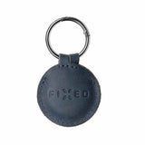 Fixed Apple AirTag Hållare Real Leather Keychain Case Blå