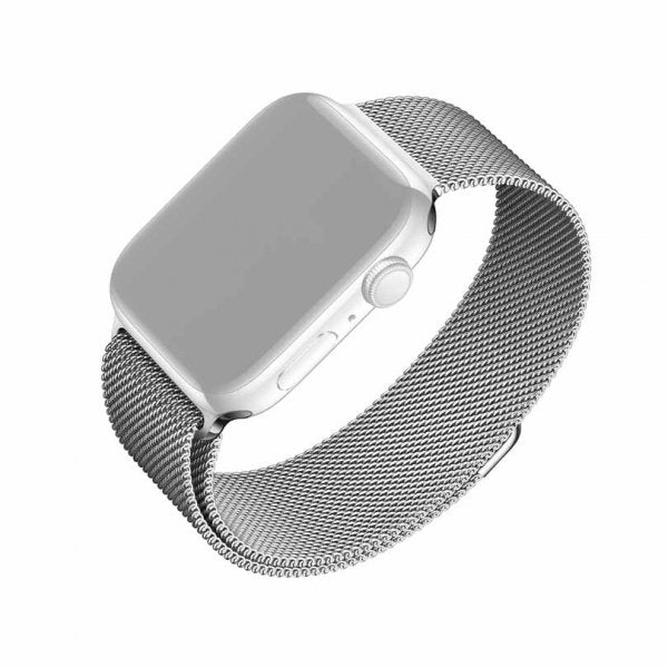 Fixed Apple Watch 44/45/46mm/Apple Watch Ultra Armband Mesh Strap Silver