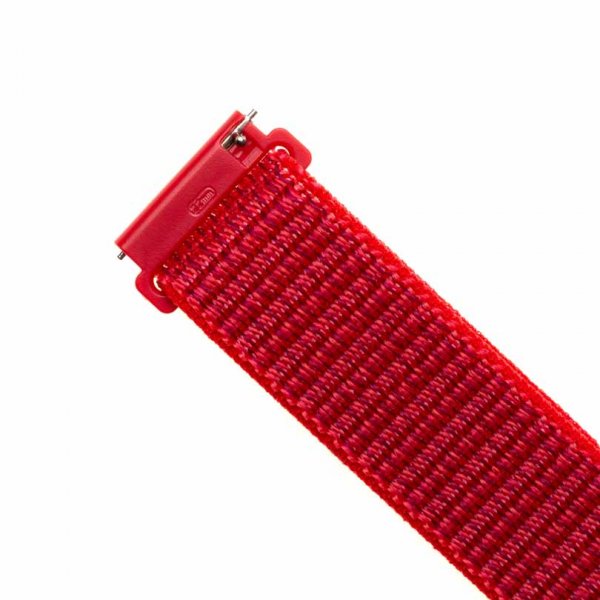 Fixed Samsung Galaxy Watch 20mm Armband Nylon Strap Röd