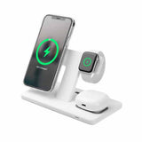 Fixed Trådlös Laddare MagPowerstation 3in1 Stand MagSafe Vit