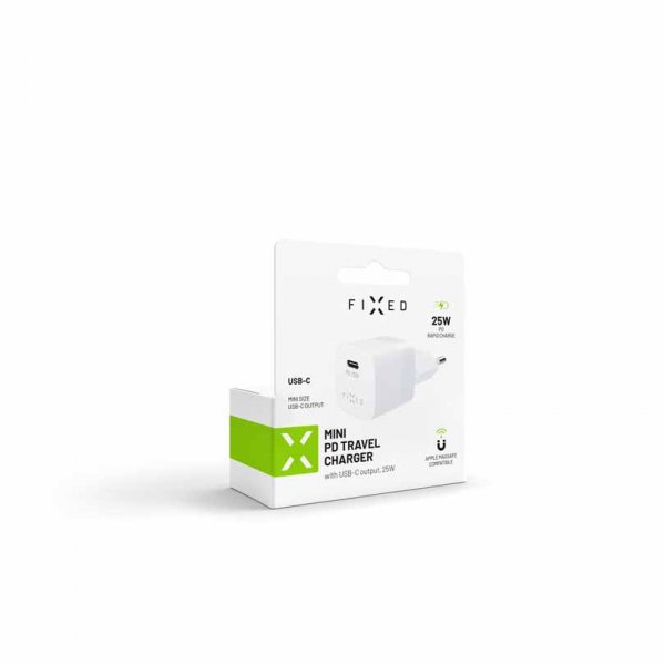 Fixed Laddare Mini PD Travel Charger USB-C 25W Vit