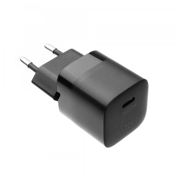 Fixed Laddare med Kabel Mini PD Travel Charger Kit USB-C/USB-C 20W Svart