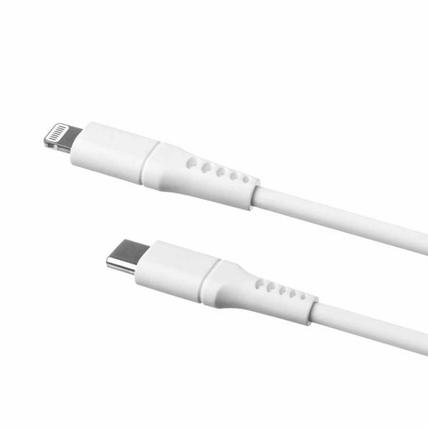 Fixed Kabel Liquid Silicone USB-C/Lightning 2m Vit