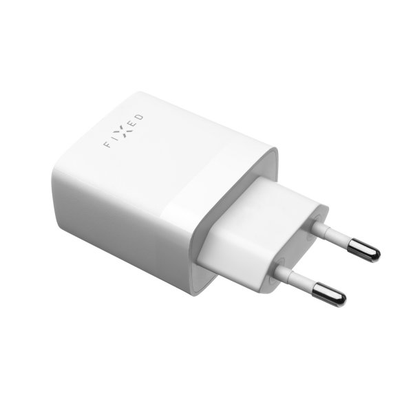 Fixed Laddare med USB-C Kabel 1m 2xUSB-A 17W Vit