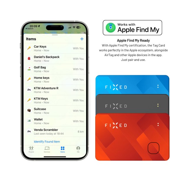 Fixed Tag Card Smart Tracker Orange