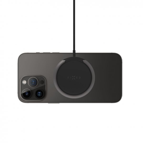 Fixed Trådlös Laddare MagPad Wireless Charger MagSafe Svart