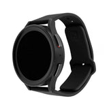 Fixed Samsung Galaxy Watch 20mm Armband Silicone Sporty Strap Svart