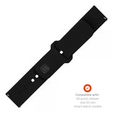 Fixed Samsung Galaxy Watch 20mm Armband Silicone Sporty Strap Svart