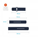 Fixed Samsung Galaxy Watch 20mm Armband Silicone Sporty Strap Blå