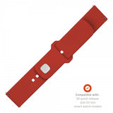 Fixed Samsung Galaxy Watch 20mm Armband Silicone Sporty Strap Röd