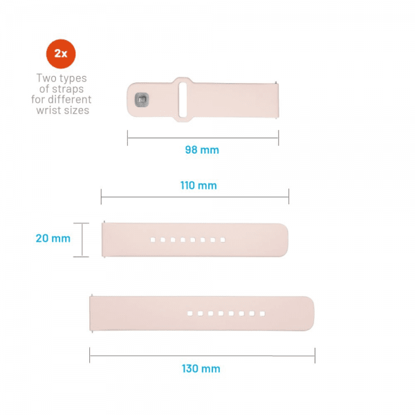 Fixed Samsung Galaxy Watch 20mm Armband Silicone Sporty Strap Rosa