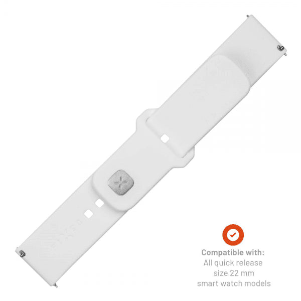 Fixed Samsung Galaxy Watch 22mm Armband Silicone Sporty Strap Vit