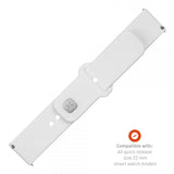 Fixed Samsung Galaxy Watch 22mm Armband Silicone Sporty Strap Vit