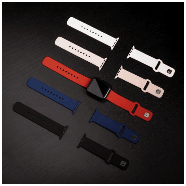 Fixed Apple Watch 38/40/41/42mm Armband Silicone Sporty Strap Mörkblå