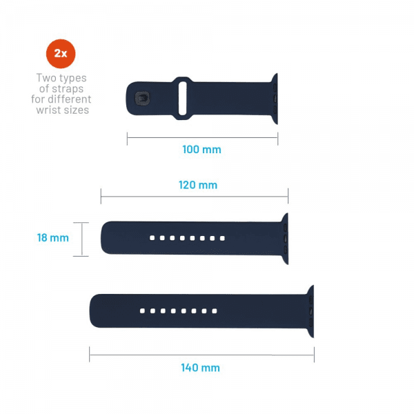 Fixed Apple Watch 44/45/46mm Armband Silicone Sporty Strap Blå
